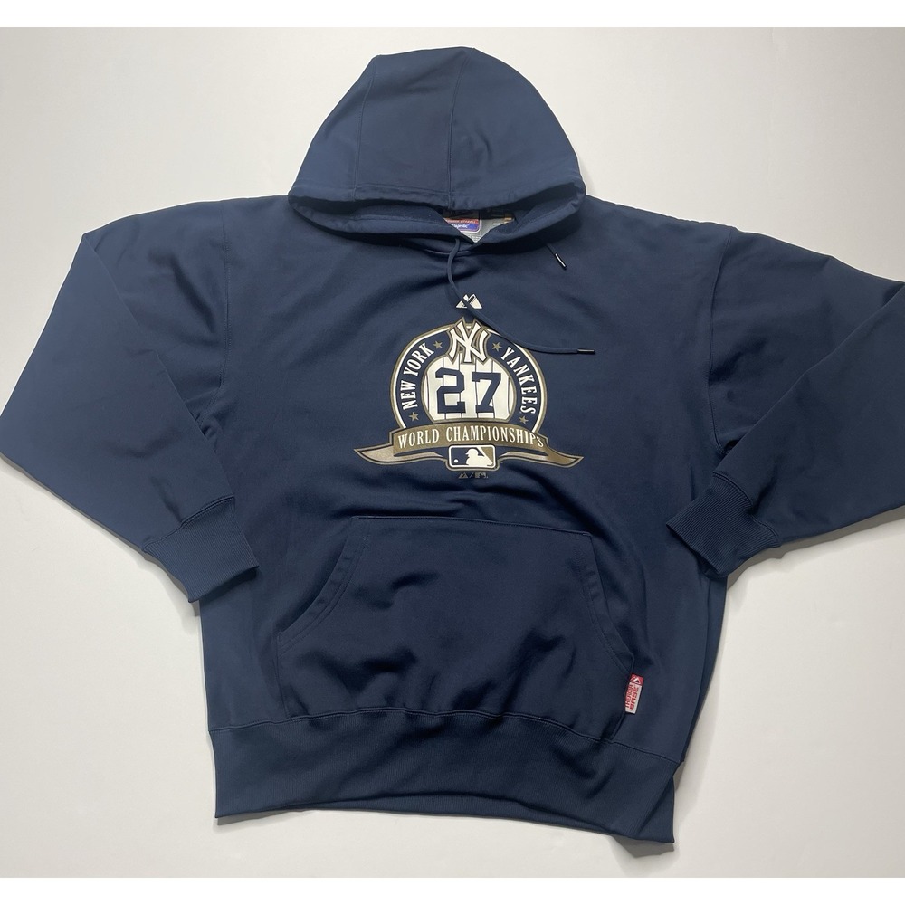 New York Yankees Majestic Hoodie 27 Championships Therma Base MLB Authentic L